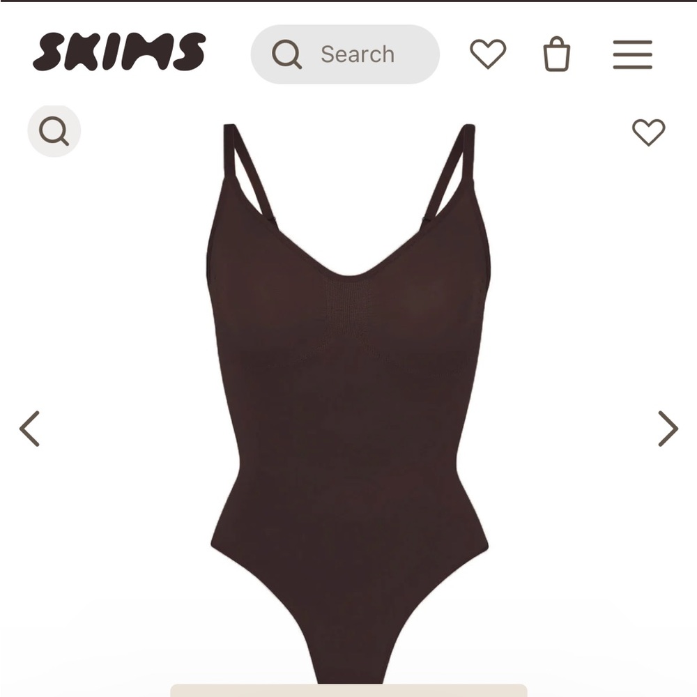 SKIMS Seamless Sculpt Thong Bodysuit in Espresso